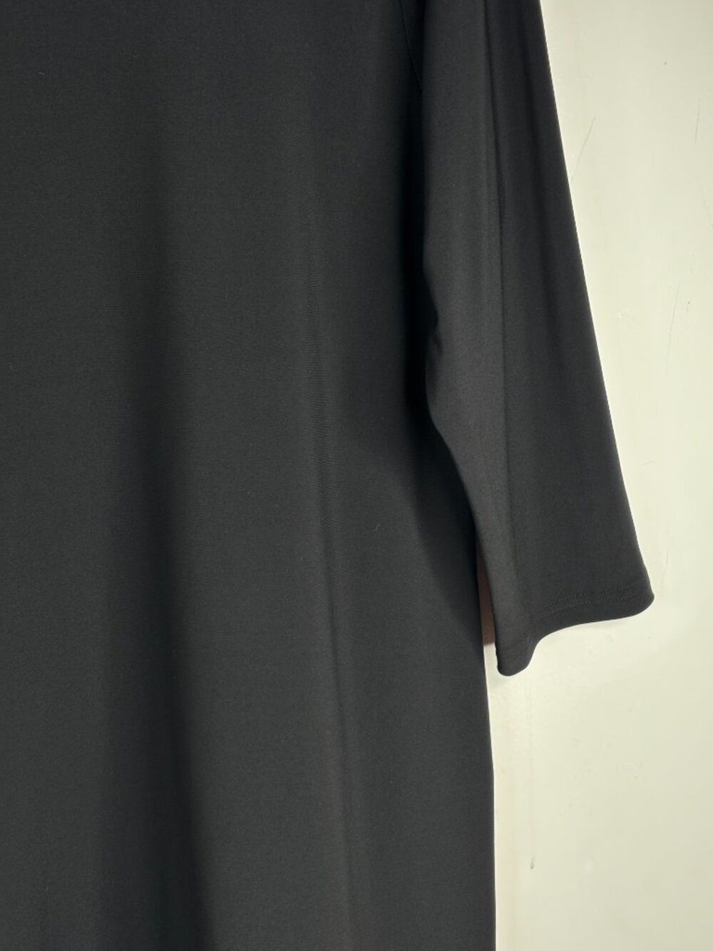 Sympli Black Tunic 14 Travel Jersey Knit 3/4 Sleeve Lagenlook Minimalist - Picture 3 of 6